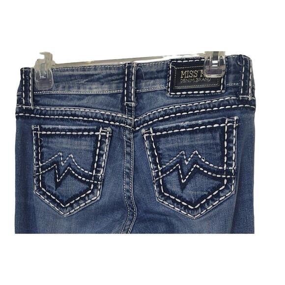 Miss Me Women's Denim Jeans Size 27 Sunny Bootcut Thick Stitch Distressed - Picture 3 of 6